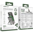 УМБ Acefast Magnetic Wireless 5000mAh 18W PD,QC3.0 USB-C In/Out,with holder, ультра тонкий M16 Black (6974316283997)