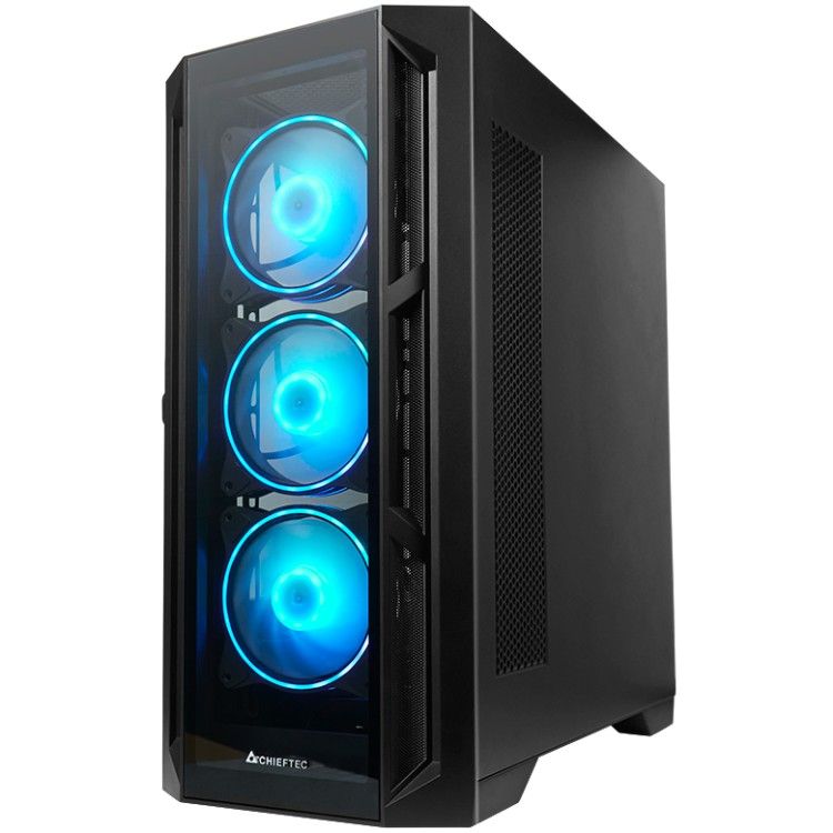 Корпус Chieftec APEX GA-01B-TG-OP 4x120mm A-RGB, USB-C, E-ATX, без БЖ, Black (GA-01B-TG-OP)