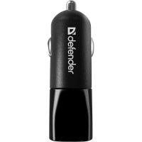 Автозарядка  2xUSB 12W 2.1A ECA-24 чорна Defender (83824)