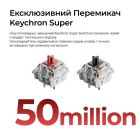 Клавіатура бездротова Keychron C3 Max Super Red Switch Black RGB (C3M-H1-UA)