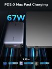 УМБ Ugreen 20000mAh 67W USB-A, USB-C In/Out, with built-in USB-C cable Grey PB550 (55996B)