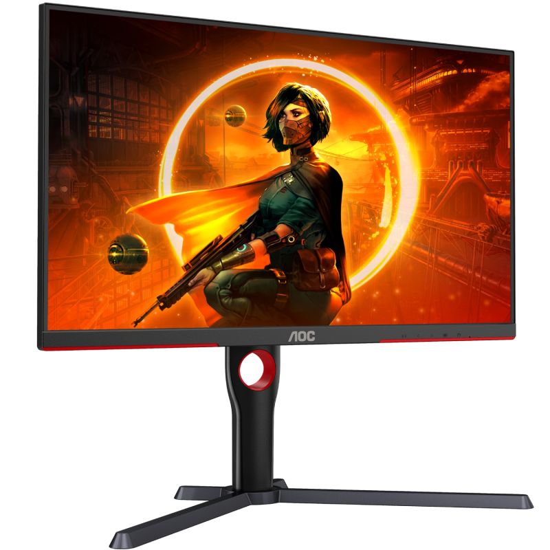 TFT 27" AOC Q27G3XMN/BK, MiniLED QHD IPS, 180Hz, 1ms, 2xHDMI, DP, HAS, Pivot, чорно-червоний (Q27G3XMN/BK)