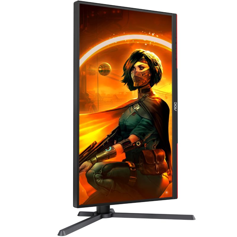 TFT 27" AOC Q27G3XMN/BK, MiniLED QHD IPS, 180Hz, 1ms, 2xHDMI, DP, HAS, Pivot, чорно-червоний (Q27G3XMN/BK)