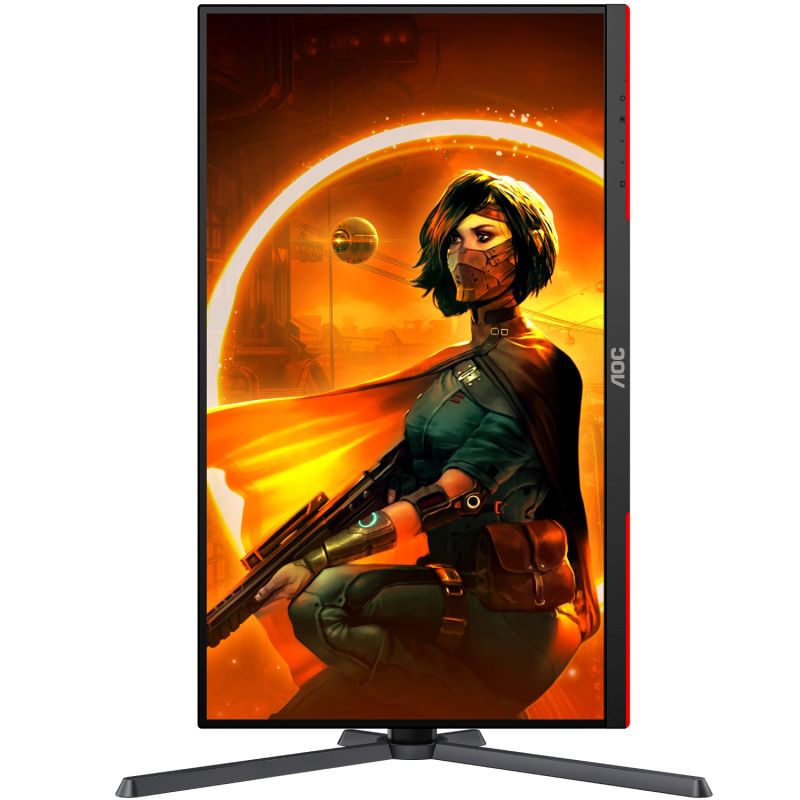 TFT 27" AOC Q27G3XMN/BK, MiniLED QHD IPS, 180Hz, 1ms, 2xHDMI, DP, HAS, Pivot, чорно-червоний (Q27G3XMN/BK)