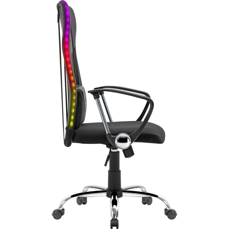Крісло ігрове Defender Totem поліуретан 50мм,сітка, RGB, Black (64335)