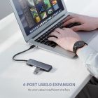 Хаб USB 3.0 -> 4xUSB 3.0 active, з живленням Type-C, 15см CM219 Ugreen (50985)