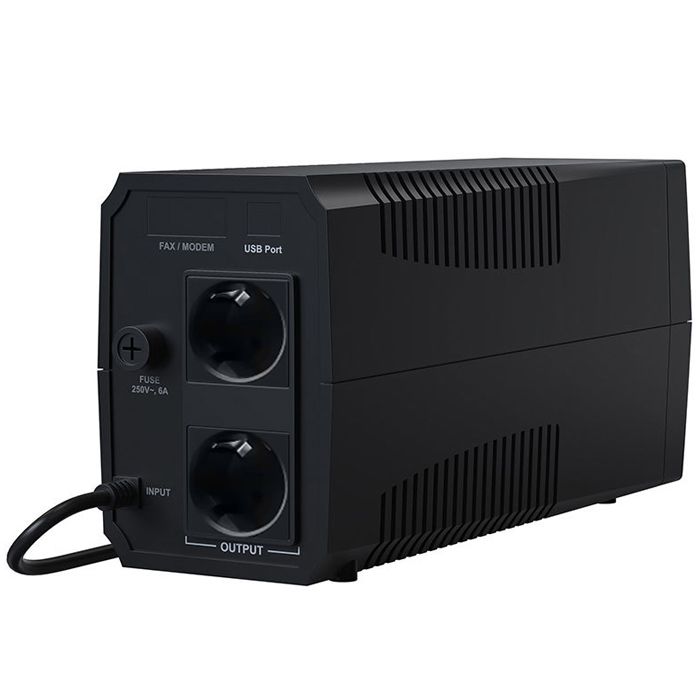 ДБЖ Marsriva MR-UF600, 600ВА/360Вт, Line-Interactive, LED version, 2хSchuko, 1*12V/7Ah (MR-UF600)