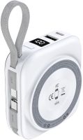 УМБ Choetech Magnetic Wireless 10000mAh 22,5W PD USB-A,USB-C,build-in USB-C,Apple Watch charger (B697C-WHSL)
