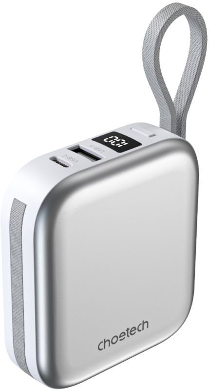 УМБ Choetech Magnetic Wireless 10000mAh 22,5W PD USB-A,USB-C,build-in USB-C,Apple Watch charger (B697C-WHSL)