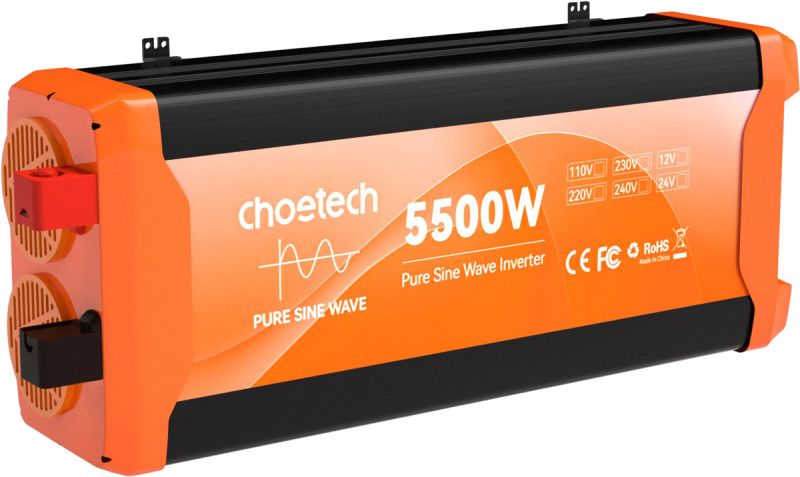 Інвертор автомобільний Choetech 12220V 5500W (2500Вт), чиста синусоїда (CJ5000Q-V2)