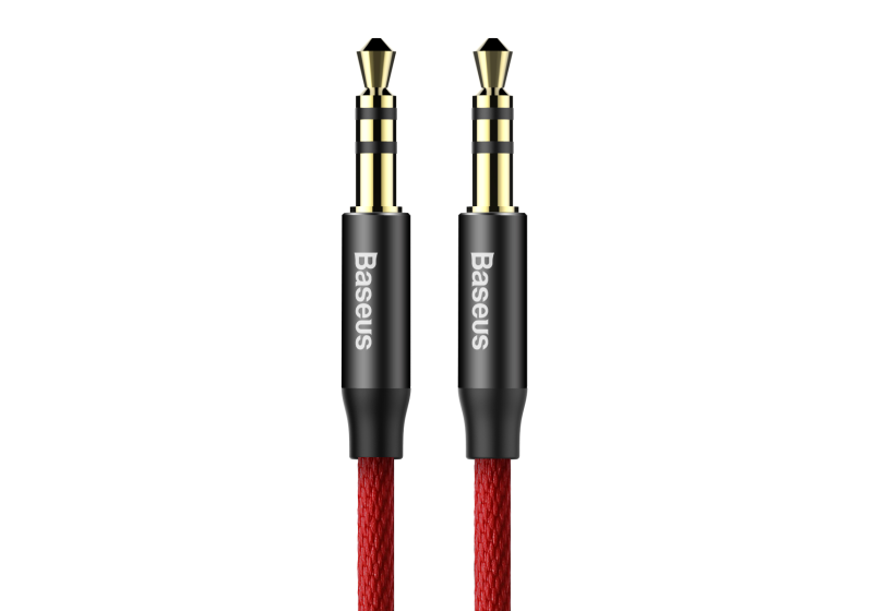 Кабель AUX Audio TRS M/M 1.0 м Yiven Audio Cable M30 червоно-чорний Baseus (CAM30-B91)