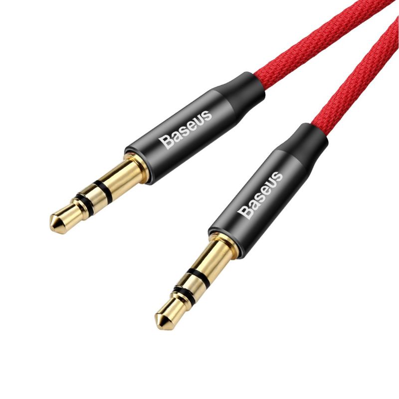 Кабель AUX Audio TRS M/M 1.0 м Yiven Audio Cable M30 червоно-чорний Baseus (CAM30-B91)