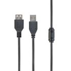 Кабель Cablexpert подовжувач USB 2.0 AM/AF 1,8 м, феритовий фільтр (CCF-USB2-AMAF-6)