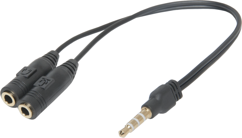 Перехідник Audio Jack TRRS M -> 2xF (Audio+MIC) Headset Jack Defender (63012)