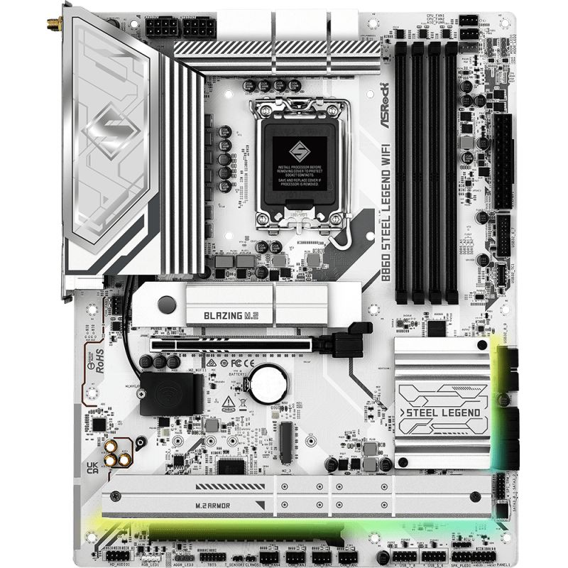 AsRock B860 Steel Legend WiFi (1851/B860, 4*DDR5, 2*PCIex16, HDMI/DP/TB4, 4xSATA, 4xM.2, 2.5Glan, 7. (B860 Steel Legend WiFi)