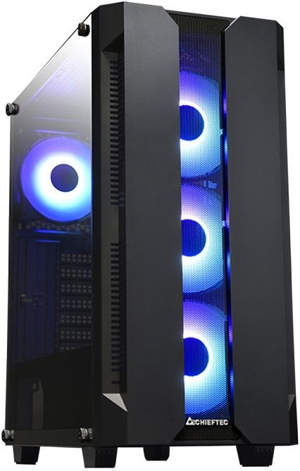 Корпус Chieftec HUNTER  GS-01B-OP 4x120mm A-RGB, ATX, без БЖ, Black (GS-01B-OP)