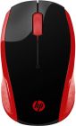 Мишка бездротова HP 200, 3 кн., 1000 dpi, чорно-червона (2HU82AA)