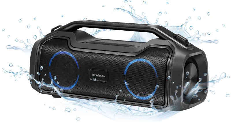Акустична система 1.0 Defender Beatbox 50, 50W, Bluetooth/RGB/TF/TypeC/IPX5/PWB чорна (65950)