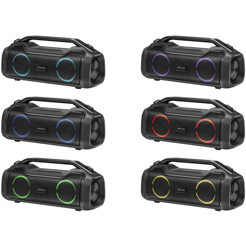 Акустична система 1.0 Defender Beatbox 50, 50W, Bluetooth/RGB/TF/TypeC/IPX5/PWB чорна (65950)