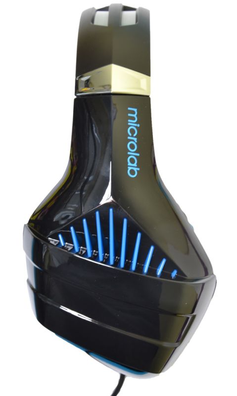 Гарнітура Microlab G6, 3,5мм+USB, Black-Blue (G6_b+b)