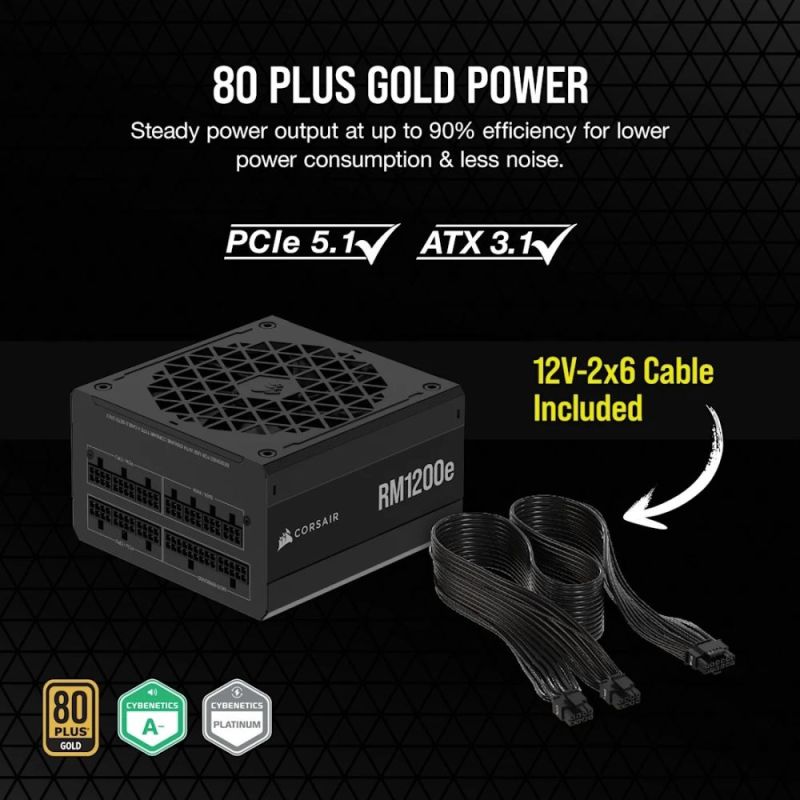 Блок живлення Corsair RM1200e PCIE5 1200W (CP-9020258-EU)