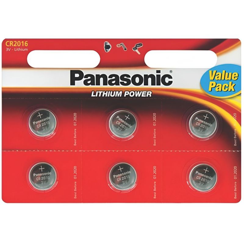 Батарейка Panasonic CR 2016 BL 6шт (CR-2016EL/6B)