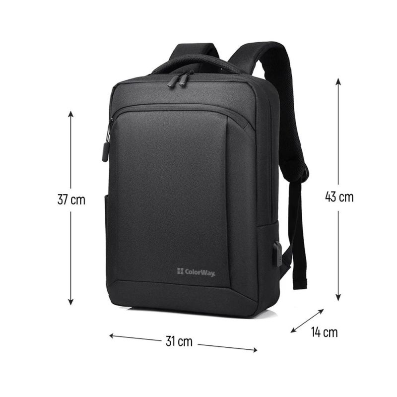 Рюкзак для ноутбука ColorWay Practical 17.3" Black (CW-BPP173-BK)