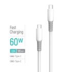 Кабель ColorWay USB Type-C - USB Type-C (M/M), liquid silicone, 3А, 1 м, White (CW-CBPDCC093-WT)