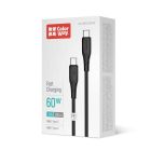 Кабель ColorWay USB Type-C - USB Type-C (M/M), textured PVC, 3А, 2 м, Black (CW-CBPDCC095-BK)