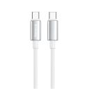 Кабель ColorWay USB Type-C - USB Type-C (M/M), zinc alloy braided, 5А, 2 м, White (CW-CBPDCC099-WT)