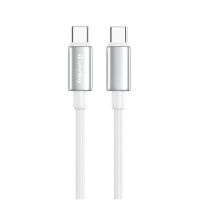 Кабель ColorWay USB Type-C - USB Type-C (M/M), zinc alloy braided, 5А, 2 м, White (CW-CBPDCC099-WT)