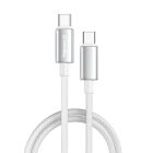 Кабель ColorWay USB Type-C - USB Type-C (M/M), zinc alloy braided, 5А, 2 м, White (CW-CBPDCC099-WT)