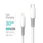 Кабель ColorWay USB Type-C - Lightning (M/M), liquid silicone, 3А, 1 м, White (CW-CBPDCL093-WT)