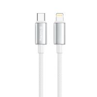 Кабель ColorWay USB Type-C - Lightning (M/M), zinc alloy braided, 3А, 1 м, White (CW-CBPDCL098-WT)