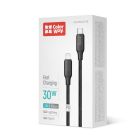 Кабель ColorWay USB Type-C - Lightning (M/M), TPE embossed, 3А, 1 м, Black (CW-CBPDCL101-BK)
