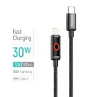 Кабель ColorWay USB Type-C - Lightning (M/M), Breathing Light, 3А, 1 м, Black (CW-CBPDCL103-BK)