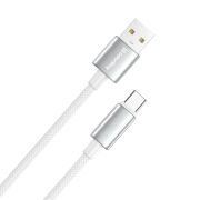 Кабель ColorWay USB - USB Type-C (M/M), zinc alloy braided, 3А, 2 м, White (CW-CBUC099-WT)
