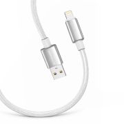 Кабель ColorWay USB - Lightning (M/M), zinc alloy braided, 3А, 2 м, White (CW-CBUL099-WT)