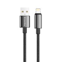 Кабель ColorWay USB - Lightning (M/M), zinc alloy braided, 3А, 1 м, Black (CW-CBUL098-BK)