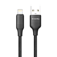 Кабель ColorWay USB - Lightning (M/M), TPE embossed, 3А, 1 м, Black (CW-CBUL101-BK)
