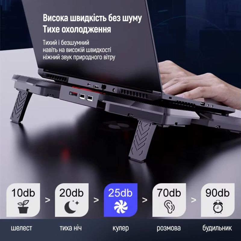 Охолоджуюча пiдставка для ноутбука ColorWay Cooling Game Pro S4, 10-17” (CW-CGPS4)