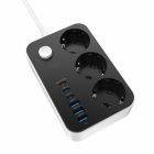 Фільтр живлення ColorWay 20W (3 USB-A + 3 TYPE-C) 3 розетки, 6 USB, 2 м, чорний (CW-CHE36PDB)