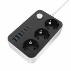 Фільтр живлення ColorWay 20W (3 USB-A + 3 TYPE-C) 3 розетки, 6 USB, 2 м, чорний (CW-CHE36PDB)