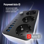 Фільтр живлення ColorWay 20W (3 USB-A + 3 TYPE-C) 3 розетки, 6 USB, 2 м, чорний (CW-CHE36PDB)