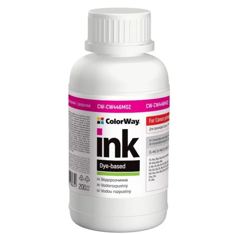 Чернила ColorWay Canon CL-446 (Magenta) 200мл (CW-CW446M02)