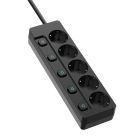 Фільтр живлення СolorWay 5 розеток, 5м, Black (CW-PSEA55SBK)