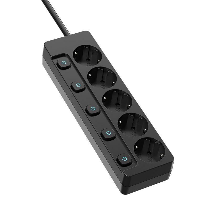 Фільтр живлення СolorWay 5 розеток, 5м, Black (CW-PSEA55SBK)