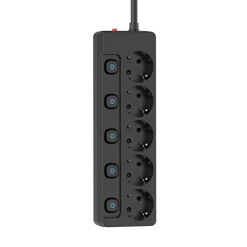 Фільтр живлення СolorWay 5 розеток, 5м, Black (CW-PSEA55SBK)