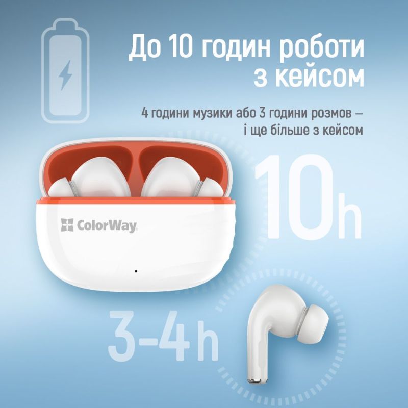 Bluetooth-гарнитура СolorWay Slim TWS-5 Earbuds White (CW-TWS5WT)