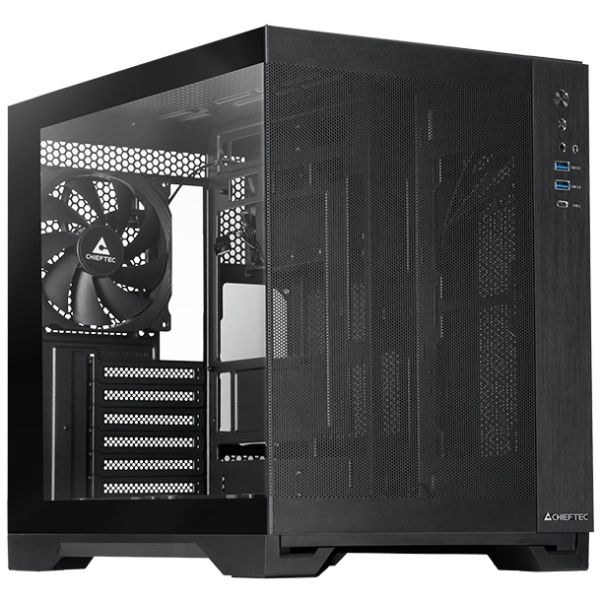 Корпус Chieftec VISIO AIR GM-30B-M-OP ATX, без БЖ, Black (GM-30B-M-OP)